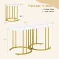 thumbnail image 3 of Costway Nesting Coffee Table Set of 3 with Faux Marble Tabletop & Powder-coated Office, 3 of 8