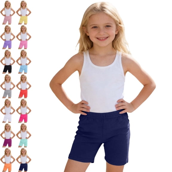 Bmisegm Girls Pants Toddler Dance Leggings Soft Breathable Layering Wear for Kids Ages 5-14Y Shorts for Girls Navy,9-10 Years