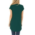 thumbnail image 4 of Twist Front Tops for Women, Yigetop 2025 European and American Women's Short Sleeved New Solid Color Large Size V Neck T Shirt Cute Summer Tops for Women Green1 S, 4 of 8