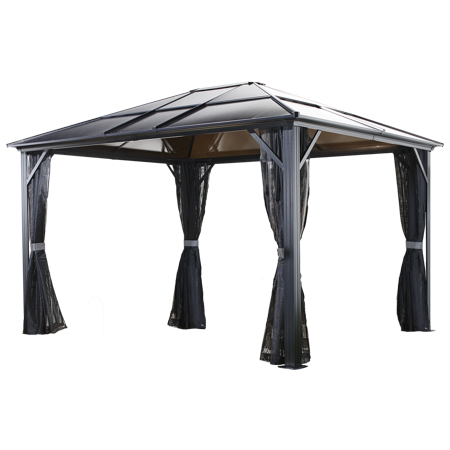 Sojag Inc Meridien Hard Top Sunshelter Outdoor Gazebo With Side