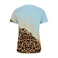 thumbnail image 4 of ICHUANYI Clearance Women Fashion Summer Sexy Fold Printed Regular Women Short Sleeves V Neck Button Top(Sky Blue, S) ICHUANYI WER2023081404989, 4 of 5