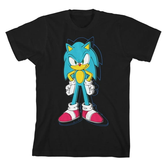 Sonic the Hedgehog T-Shirt Noir pour Enfants au Design Vibrant