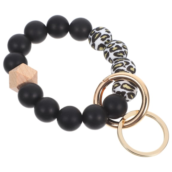 TABLZONE Silicone Keychain Silicone Beaded Bracelet Keychain Assorted Color 1 1Pack