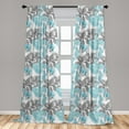 thumbnail image 5 of Ambesonne Grey Blue Curtains, Flowers and Foliage, Pair of 28"x63", Multicolor, 5 of 5