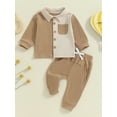 thumbnail image 2 of Nygoyerh Little Boys Outfit 6M 9M 12M 18M 24M 3T 4T Classic Long Sleeve Shirt + Long Pants 2PCS Set Fall Baby Clothing, 2 of 7