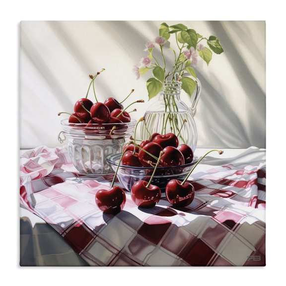 Stupell Industries Traditional Cherries & Botanicals Canvas Art, 17 x 17, by RB