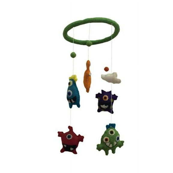 Global Groove GLG2391-133006 Handmade & Fair Trade Felt Monster Mobile