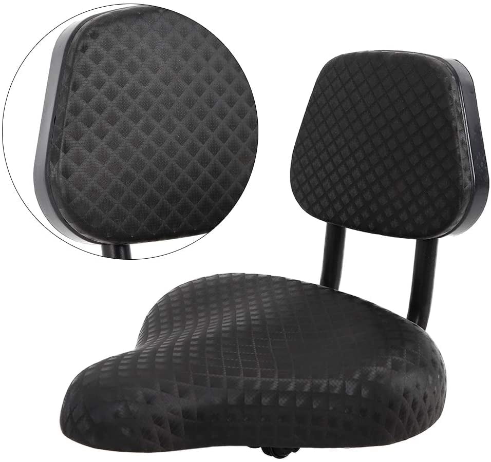 Black Bike Wide Saddle With Back Tricycle Seat Safety Rear Tricycle Back Rest 