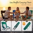 thumbnail image 3 of Simenmax Low Beach Chair – Folding Camping Chair for Adults, Low Profile Lawn Chair with Cup Holders for Outdoor, Travel, Concerts, Beach,Blue, 3 of 6