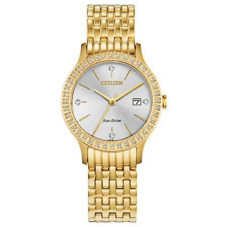 Citizen Women's Eco-Drive Gold-Tone Crystal Accent Watch FE1202-56A