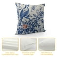 thumbnail image 4 of PIKWEEK  Blue and White Floral Throw Pillow Covers Navy Blue Watercolor Flower Bird Decorative Pillow Covers Vintage Square Cushion Cover for Home Couch Sofa Bedding Decor, 4 of 5