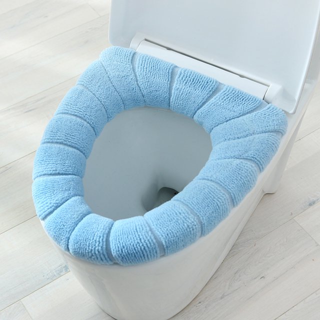 Cojín para asiento de inodoro más grueso y cálido, alfombrilla, tela suave, estirable, lavable Sincero Hogar