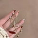 thumbnail image 5 of Pendientes de perlas con fleco Xihbxyly elegantes y largos, 5 of 6