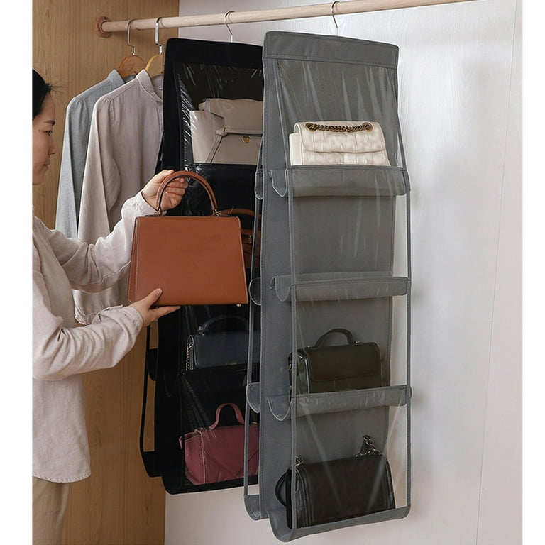 Hanging Purse Organizer Dust-Proof Hanging Handbag Organizer Foldable Clear  Hanging Closet Storage Bag 