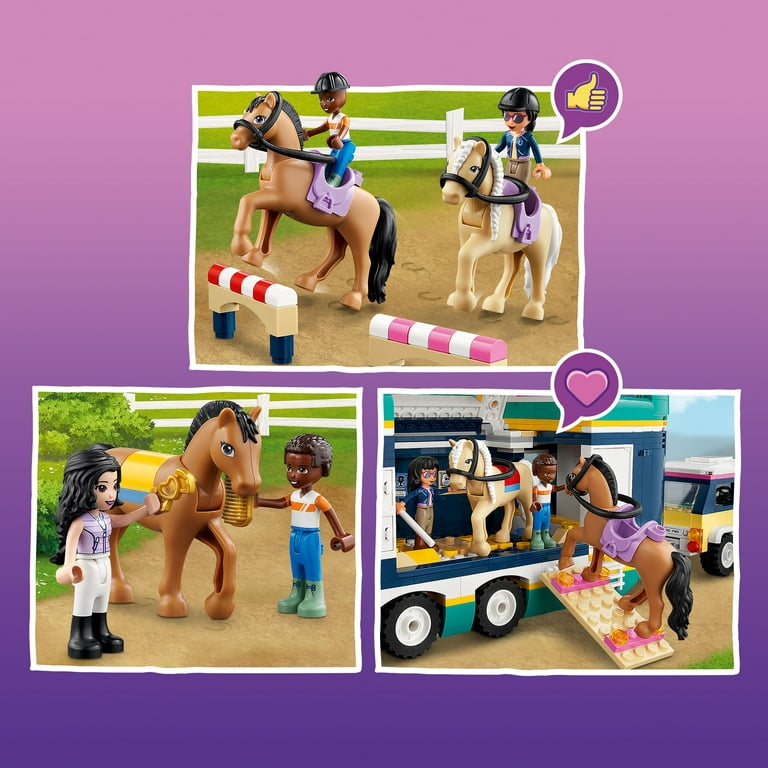 LEGO Friends Horse Show Trailer 41722 Jouet pour cheval avec 2 figurines de  cheval, voiture SUV
