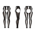 thumbnail image 4 of ToBeInStyle Women's Crotchless Footless Tights with Circle Cut Outs - Black - One Size, 4 of 4