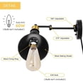 thumbnail image 4 of Industrial Swing Arm Wall Sconce with Adjustable Arms for Bedside, 4 of 5