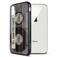 thumbnail image 6 of FINCIBO Slim TPU Bumper + Clear Hard Back Cover for Apple iPhone X, Retro Clear Cassette Tape Country Music, 6 of 6