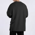 thumbnail image 5 of YUGYXL Mens Oversized Sweatshirts Lightweight Casual Crew Neck Long Sleeve Tunic Top Side Slit High-Low Hem Soft Pullover Black M, 5 of 7