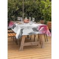 thumbnail image 3 of Outdoor Tablecloth with Umbrella Hole for Patio/Picnic/Party/Camping, Pink Grey Floral Waterproof Table Cloth Rectangle Table Cover Washable, Botanical Leaves Spring Chic Flower (52"x 70"), 3 of 9