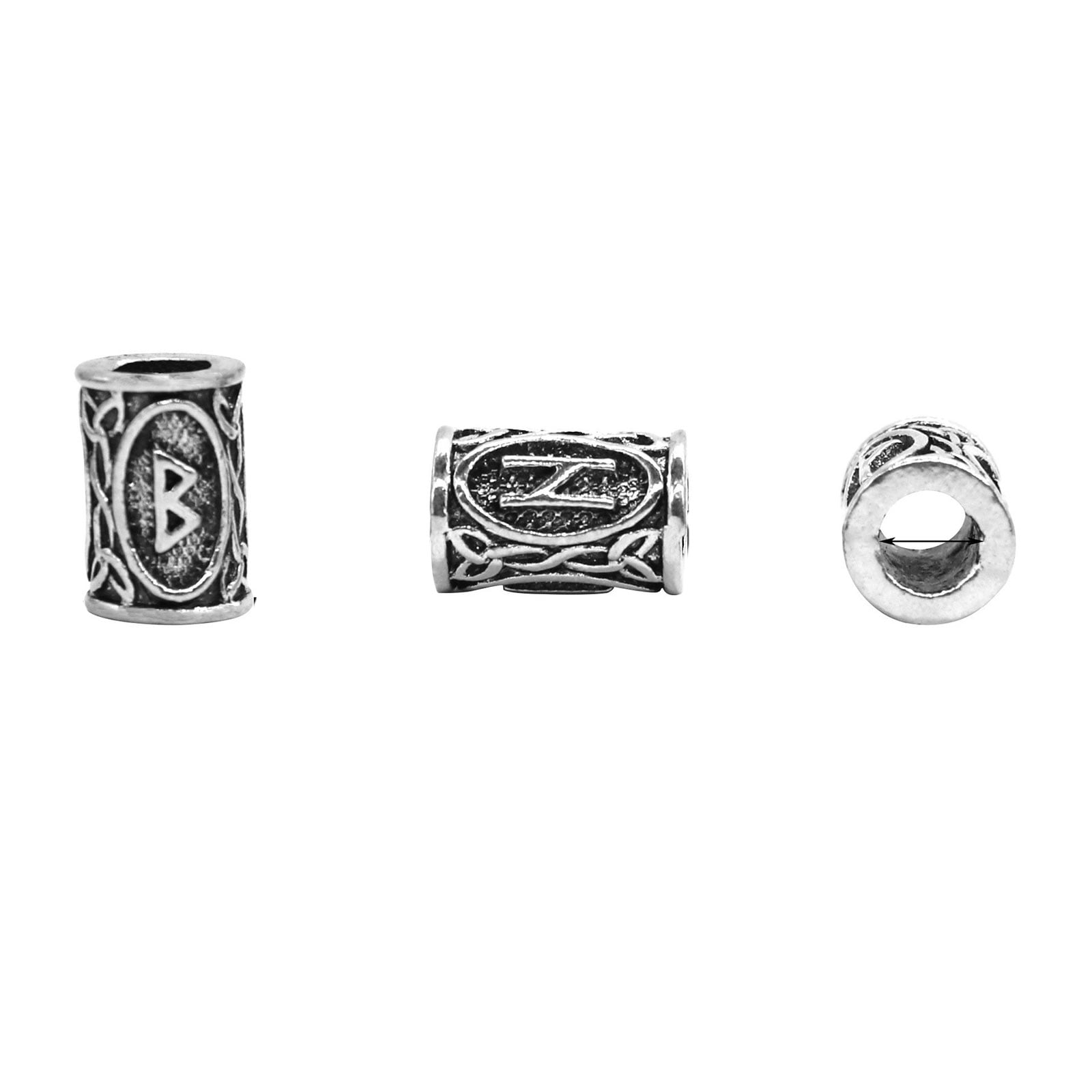 106Pieces Beard Beads Antique Silver Viking Hair Beads Dreadlocks Beads for Men