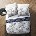 thumbnail image 4 of VCNY Home Leaf 8-Piece Navy/White Branch Reversible Bed in a Bag, Queen, 4 of 10