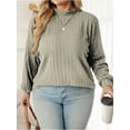 thumbnail image 4 of NISVIYA Womens Plus Size Sweaters Loose Fit Mock Neck Tops Fashion Long Sleeve Winter Lightweight Pullover Shirts, 4 of 6