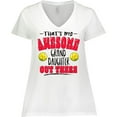 thumbnail image 3 of Inktastic That's My Awesome Granddaughter out There with Softballs Women's Plus Size V-Neck T-Shirt, 3 of 5