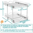 thumbnail image 2 of OCG 2-Tier Slide Out Drawers for Base Cabinet Organization in Kitchen Bathroom Pantry(12.5"W x 21"D x 15.6"H), Chrome Finish, 2 of 7