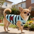 thumbnail image 4 of Lightweight Soft Breathable Summer Pet Clothes Striped Heart Pattern for Small Medium Dogs Cats Mild Weather, 4 of 6
