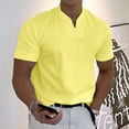 thumbnail image 2 of Camiseta de verano con cuello en V para hombre de gimnasio con bolsillo de algodón elástico suave transpirable Fitness camisa de manga corta para hombre, 2 of 4
