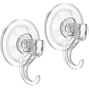Wreath Hanger, Large Clear Heavy Duty Suction Cup Wreath Hooks 22 LB Removable Strong Window Glass Door Suction Cup Wreath Holder for Halloween Christmas Wreath Decorations - 2 Pcs