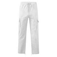 thumbnail image 3 of White Loose Fit for Mens Summer Fall Cargo Casual Pleated Flare Wide Leg Paperbag Plain Long Boot Cut Leg Trousers Pants Mens 2025 Soft Comfy Clothes Trendy S, 3 of 3