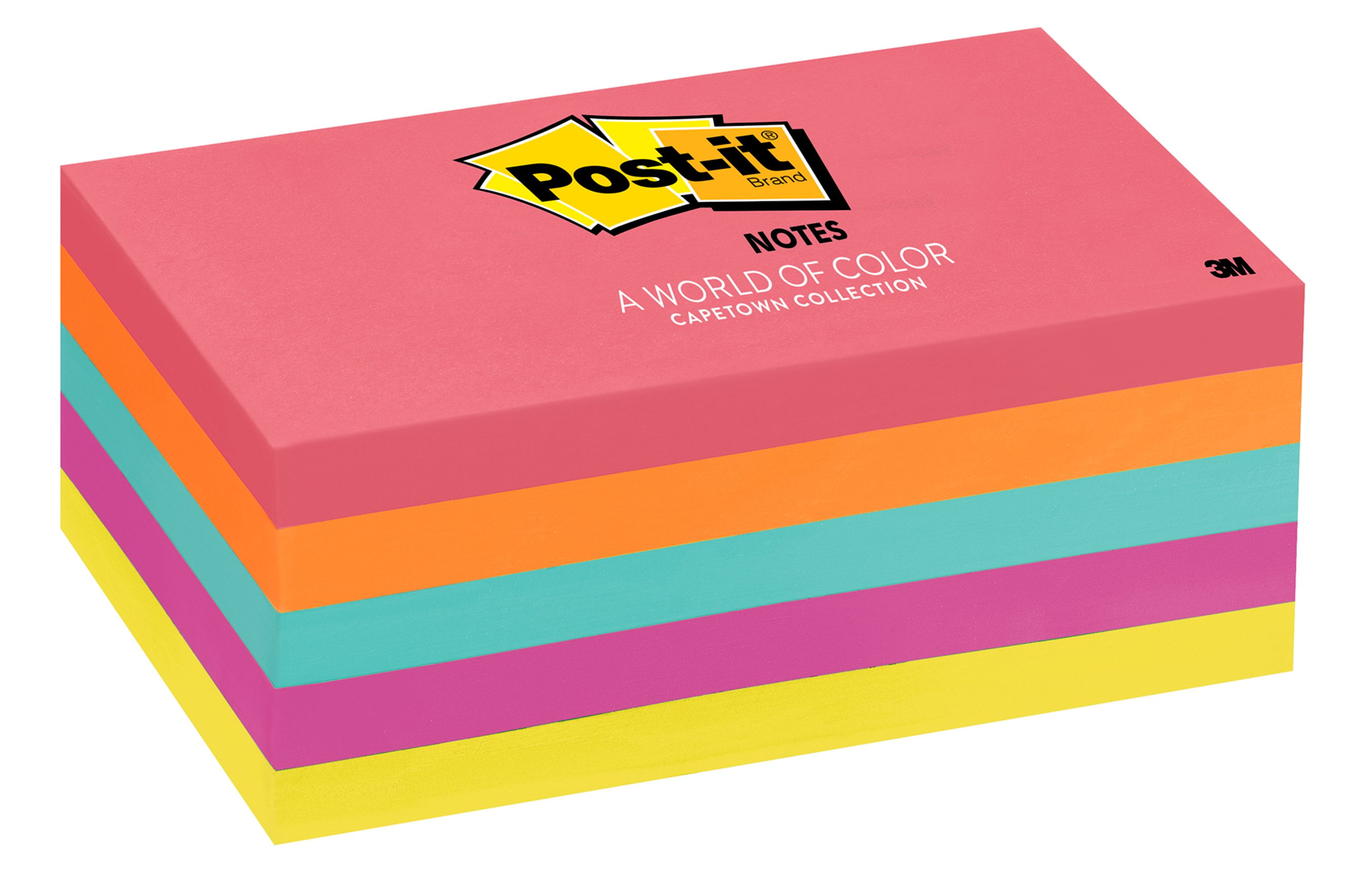 PostIt Notes, 3" x 5", Cape Town Collection, 5 Pads