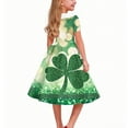 thumbnail image 5 of CYRBOKO Girls Dresses for St. Patrick's Day, Casual A-line Collared Breathable Short Sleeve Dresses Beige Size 12-13 T, 5 of 5