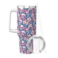 thumbnail image 2 of Sikiie white flower Skull blue Insulated Stainless Water Bottle Lid Travel Mug Cup Insulated Tumblers Cup 40oz Ice Bully With Handle, 2 of 8