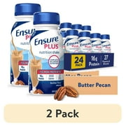 (2 pack) Ensure Plus Meal Replacement Nutrition Shake, Butter Pecan, 8 fl oz, 24 Count