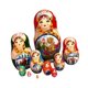 thumbnail image 5 of 10 muñecas rusas, Matryoshka rusa hecha a mano, regalo de cumpleaños, figura de muñecas rusas anidadas de madera para niñas para mesa de fiesta Rojo, 5 of 9