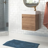 Holaki 18" Floating Bathroom Vanity With Sink For Small Powder Room, Modern Bathroom Sink Vanity With Soft Close Door, Brown