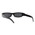 thumbnail image 3 of Women's Sunglasses Skinny Thin Oval Rectangular Frame Gold Accent Black, Black, 3 of 4