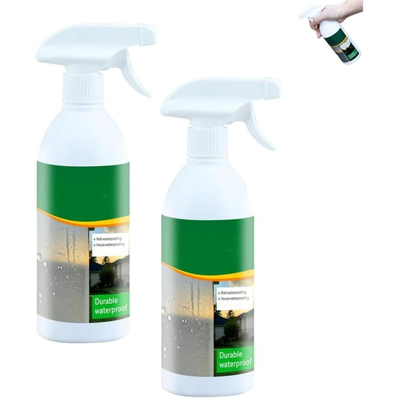 2025 New Fast-Drying Transparent Leak Spray, Waterproof Sealant Spray with Fast-Drying Transparent Finish, Polyurethane Waterproof Coating, for Roof & Wall & Floors (2pcs)