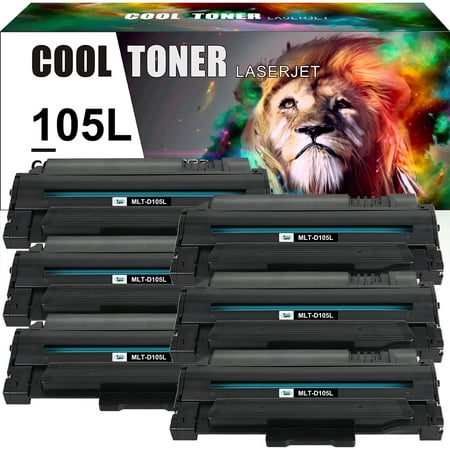 Cool Toner Compatible Toner Replacement for Samsung MLT-D105L ML-2525W ML-2525 ML-2545 ML-1915 SCX-4623F SCX-4623FW SCX-4623FN SF-650 SF-650P Printer ink(Black  6-Pack) Cool Toner is a global online retailer  which offers aftermarket toners  inks and ribbons for all today s top brand printers including Brother  HP  Canon  Samsung  Lexmark  Xerox  OKI  Kyocera and more. Product Specification: Brand: Cool Toner Compatible Toner Cartridge Replacement for: Samsung MLT-D105L MLT-D105L Compatible Toner Cartridge Replacement for Printer: Samsung ML-1910/1911/1915/2525/2545/2525W/2526/2580N/2581N/2540R  SCX-4600/4601/4623F/4623FW  SF-650/650P/651 Pack of Items: 6-Pack Ink Color: 6 * Black Page Yield (based upon a 5% coverage of A4 paper): 6*2 500 Pages Cartridge Approx.Weight : 9.39 Pounds Cartridge Dimensions (Per Pack): 12.2 x 3.35 x 6.5 Inches Package Including: 6-Pack Toner Cartridge