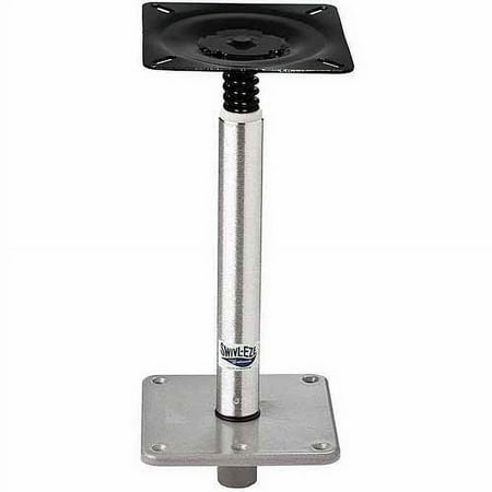 UPC: 0014599977490 | Attwood Swivl-Eze Lock’N-Pin ¾-Inch Pedestal Package Brushed Aluminum Finish 11 Inches Tall 7-Inch x 7-Inch Base Plate