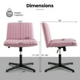 thumbnail image 3 of Costway Criss Cross Legged Office Chair Ergonomic Mid Back Computer Desk Chair Pink, 3 of 10