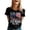 8Black, variant on Women'S Casual Graphic Print Anniversary Lettering Short Sleeve T-Shirt For Everyday Wear Comfortable Relaxed Fit Top