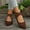 Brown, variant on Beach Women's Sandals Clearance, Xunlbb Women's Fashion Casual Summer New Solid Color Strap Comfortable Slip-On Sandals(Brown,Size:36)