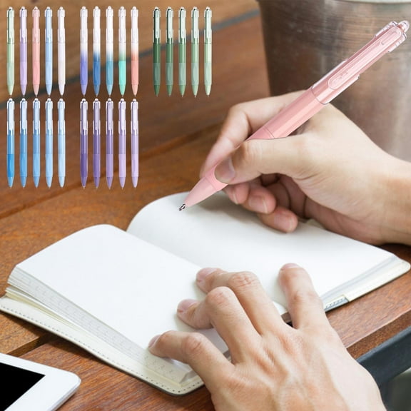 Boovnll Gel Pens, No Bleed & Smear Quickly Dry Ink Pens Fine Point Writing Fluently (0.5mm) Press Pen for Home, Office Supplies, Pens - 5 Count