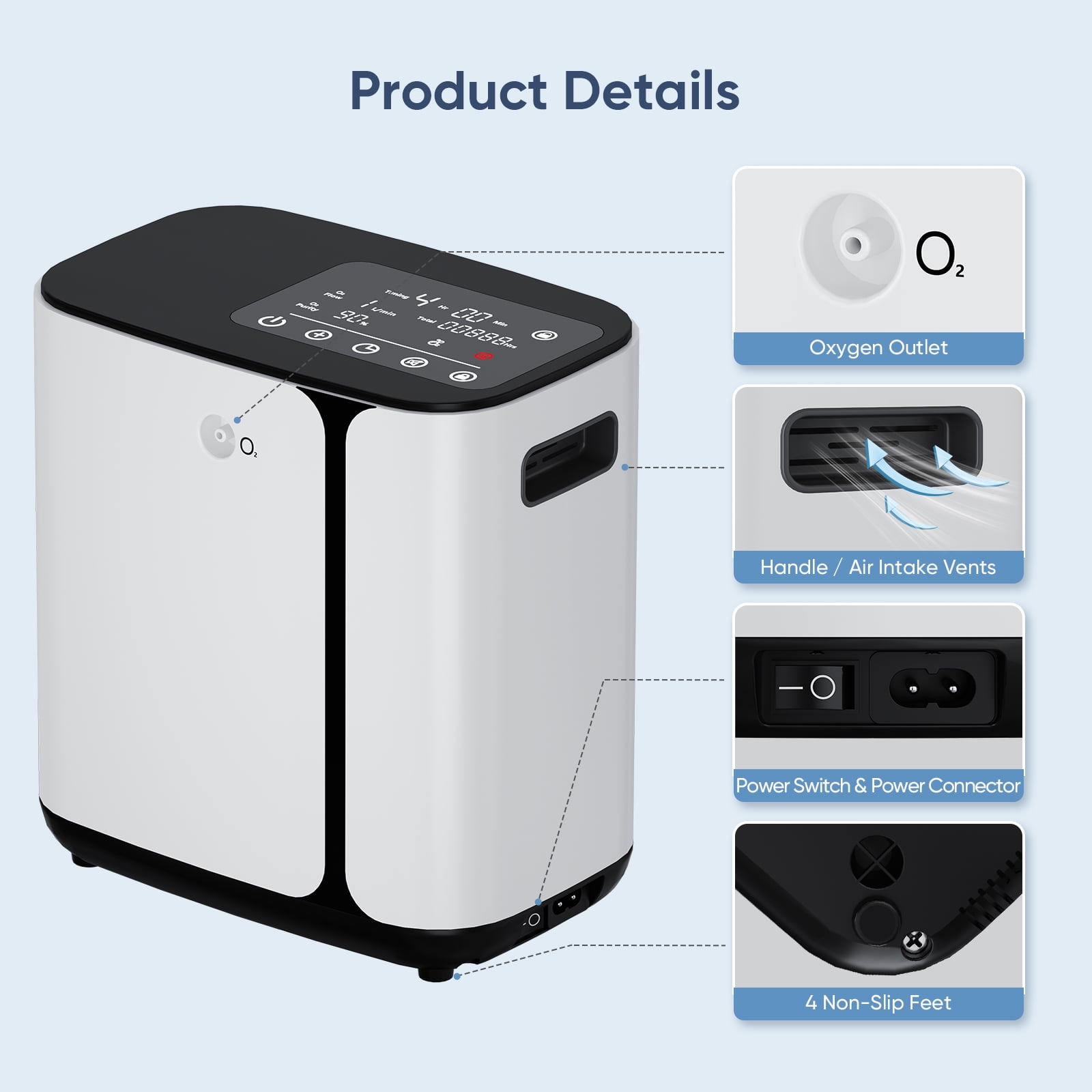 Lischwert Connus Upgraded 1-8L&Oxygen Generator-Portable Machine Tube for Home Use&th 2 in 1