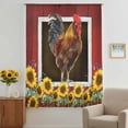 thumbnail image 3 of Chicken Sunflowers Sheer Curtains 54 Inches Long, Country Farm Animal Red Wooden Grain Light Filering Curtains, Breathable Simi Curtain Privacy Drapes for Kitchen Bathroom Nursery Window Treatment, 3 of 9