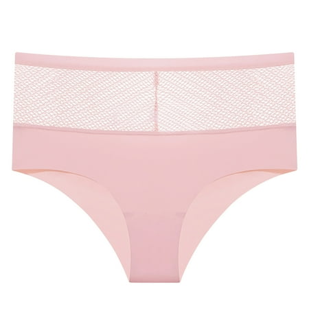 Panties for Women Clearance Enlarged Seamless Solid Color Hollow Fishing Net Ice Silk Underwear M